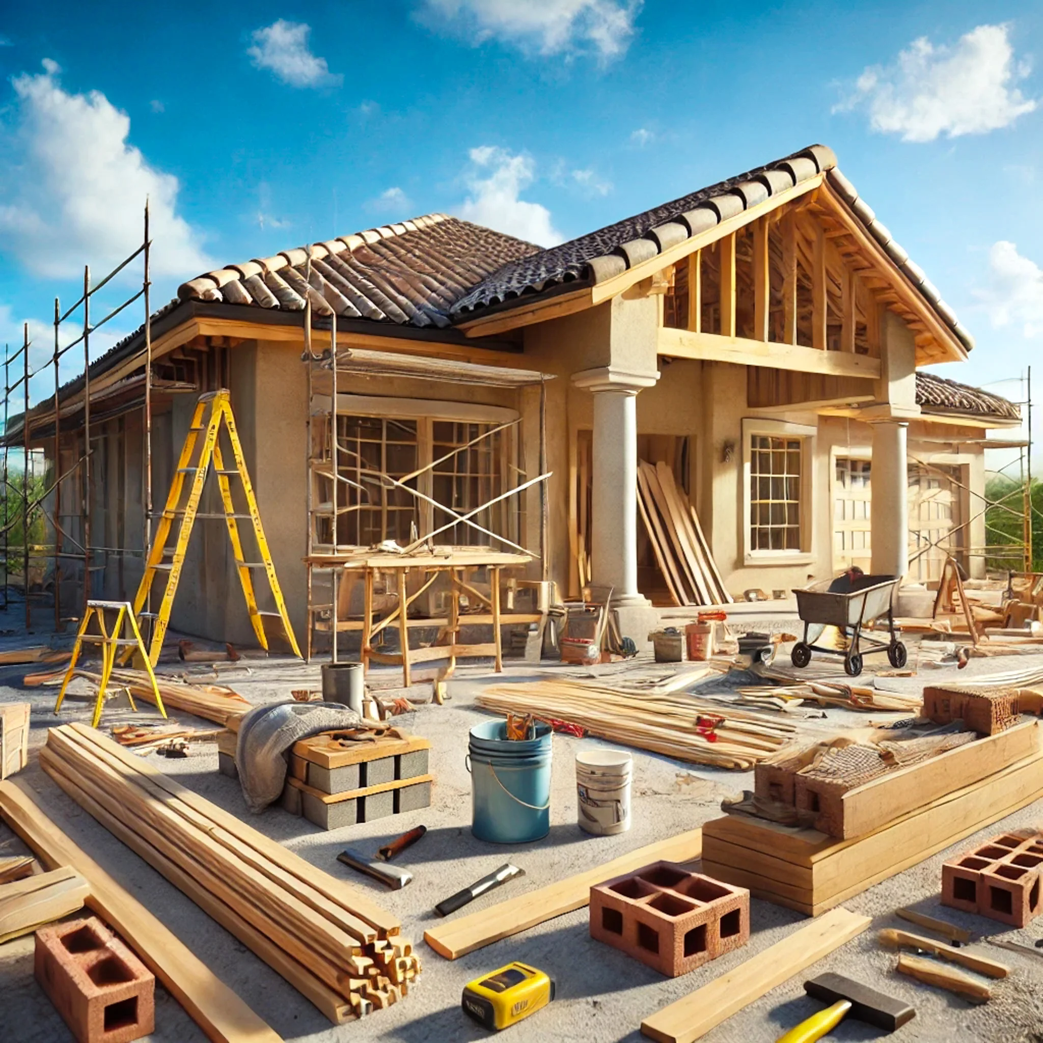 House Under Construction in Lehigh Acres, Florida House Under Construction in Lehigh Acres, Florida
