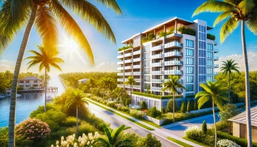 Edificio moderno de condominios en Cape Coral, Florida Edificio moderno de condominios en Cape Coral, Florida